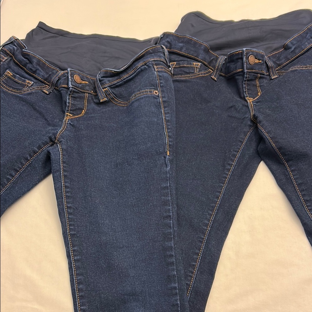 Old Navy Blue Skinny Maternity Jeans Classic Style